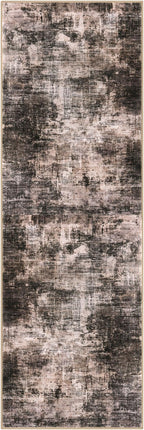 IOHOUZE Abstract Runner Rug 2x6 Ft Washable Runners for Hallways, Non Slip Kitchen Runner Printed Faux Wool Entryway Runner Indoor, Modern Abstract Floor Carpet for Hall Kitchen Bedroom, Brown/Rust