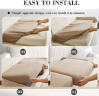 Sofa Covers Couch Covers for Sofa Pet Friendly Couch Cushion Covers Universal Sofa Covers Washable Stretch Slipcovers for Sectional Sofa (Texture Light Coffee,Chaise Cover)