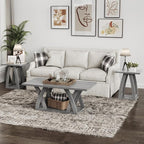 End Tables Living Room, Side Table Beside Sofa, Nightstand for Bedroom, Couch Side Table with Shelf, Modern End Table for Living Room, Grey End Table Set of 2