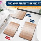 OLANLY Bathroom Rug Set 2 Piece, Soft Absorbent Microfiber Bath Rug Set, Non-Slip, Machine Wash Dry, Plush Shaggy Bath Mats for Bathroom (30"x20"+24"x16", Beige)