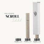 SURI Mezuzah Case for Door with Printed Scroll– 5.5 Inch White Aluminum Jewish Mezuza Cover, Self-Stick Adhesive, Fits a 5 Inch Scroll, Gift Box Included