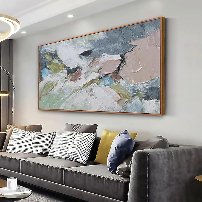 Abstract Wall Art Framed Ready To Hang Home Decor Artwork Wall Art Colorful Wall Decor Prints Canvas Painting For Living Room Bedroom Office Apartment Decoration 24"X48"