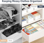 DIMJ Drawer Organizer Clothes Storage - 18 Pack Baby Dresser Organizer for Nursery, Foldable Drawer Dividers for Bedroom Closet Organization, Fabric Storage Bins for Socks, Underwears, Bras