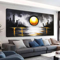 Large Abstract Wall Art For Living Room Black And Gold Wall Art Painting Prints Abstract Art Modern Canvas Art Wall Decor Pictures For Bedroom Kitchen Office Home Wall Decor 29" × 58"