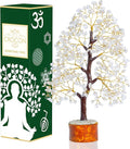 Clear Quartz Crystal Tree of Life - Chakra for Positive Energy, Feng Shui Decor - Gemstone Money Bonsai Tree, Good Luck Healing Crystals - Meditation Stones, Spiritual Unique Gift 10-12"