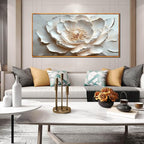 White and Pink Flower Pictures Wall Decor for Office Women - Modern Wall Art for Living Room - Wooden Framed Wall Art for Bedroom Size 29" x 59"