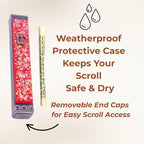 Sparkling Art Glass Mezuzah - Easy Mount Indoor or Outdoor - Weatherproof Metal Case - Gift Box and Non-Kosher Scroll Included - Hand Made in USA - Guaranteed for Life! (Pimento Red)