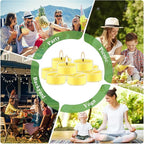 4-Hour 100Pack Yellow Tealight Candles, Outdoor and Indoor Summer Scented Candle,Natural Soy Wax Candle for Home Patio Garden Yard Balcony,BBQ Birthday Emergency