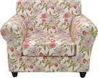 KRFOONN 2 Piece Chair Covers Printed Sofa Covers Couch Covers Washable Armchair Sofa Couch Slipcover Furniture Protector with Elastic Bottom for Living Room (Armchair, 22), Small