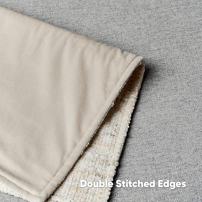 FUTEI Cream Decorative Throw Pillow Covers 22x22 Inch Set of 2,Soft Chenille Tweed Textured Cushion Case,Modern Home Decor for Couch Bed Living Room