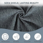 Couch Cover for Dogs, Non Slip Sofa Cover, Washable Couch Covers, 2 Cushion Sofa for Dogs Furniture Protector with Tassels Chenille Sofa Covers for Pets (Vertical Pattern Dark Gray)