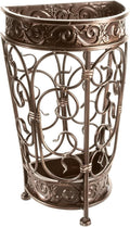 Super Quality Umbrella Stand, Umbrella Holder, Antique Look Metal, Entry Hallway Décor, Wallside Style, w/Removable Drip Tray (Bronze)