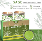 6 Pack Sage Candles Gift Set - Natural Soy Wax Candle Smokeless Clean Burn, Calming Aromatherapy Candles for Home Relaxation, Home Office & Gifting