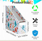 Thenshop 24 Pcs Cardboard Magazine File Holders Magazine Book Bin Box with Label Sticker Paper Organizer Storage Folder for Desk Shelves School Classroom Office Supplies (Floral,Multicolor)