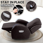 VANSOFY Oversized Recliner Chair Covers, 4-Pieces Stretch Recliner Cover Jacquard Soft Reclining Chair Slipcover Furniture Protector with Elastic Bottom for Lazy Boy Recliner(Chocolate)