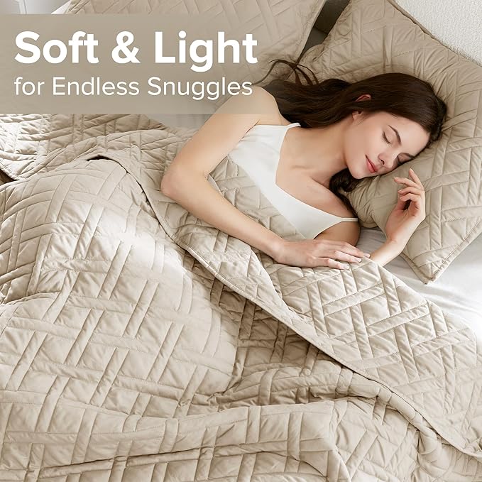 Comfort Spaces King Quilt Set Modern Reversible Diamond Coverlet King Bedding Set Cozy Quilted Winter Layer, All Season Lightweight Soft King Size Quilt, Kienna, Cal King Beige Diamond 3 Piece