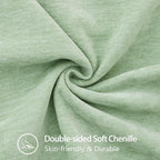 decorUhome Spring Chenille Soft Cozy Throw Pillow Covers 20x20 Set of 2, Modern Farmhouse Boho Velvet Decorative Pillow Cases with Stitched Edge for Couch Sofa Bed Home Decor, Sage Green