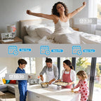 Amgico Projection Alarm Clock,Digital Clock with Projection,7.3" Mirror Clock with 180°Rotating Projector,Dual Alarm with 3 Mode,Bright Adjust,DST,Snooze,Charging Port,5 Levels Volume for Desk Teens