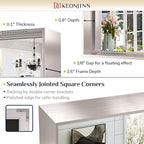 Keonjinn Brushed Nickel Bathroom Mirror 60 x 40 in Rectangle Frame Mirror for Over Sink, Rectangular Metal Framed Vanity Mirror Square Corner Aluminum Alloy Modern Silver Mirror(Horizontal/Vertical)