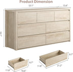 GarveeHome 7 Drawer Dresser for Bedroom, Wide Modern Chest of Drawers, Large Wood Dresser Wooden Storage Organizer for Living Room, Hallway Entryway