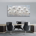 Belmrxne Large Dandelion Floral Wall White and Black Wall Decor Modern Aesthetic Artwork Trendy Canvas Painting for Living Room Bedroom Dining Room Office Home Decor 29x58 inch