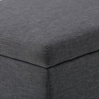 SIMPLIHOME Avalon Storage Ottoman Bench - 48 inch Wide Upholstered Linen Look Fabric Rectangular Lift-Top Ottoman in Slate Grey, Contemporary Storage Bench for Living Room with High-Density Foam