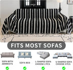 HAOMAIJIA Non Slip Couch Cover Sofa Covers for 3 Cushion Couch Washable sectional Couch Covers for Dogs pet Furniture Protector Couch Cover Blanket for Living Room (TM-Black, 91"x134")