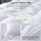 Luxurious Goose Down Feather Fiber Comforter Duvet Insert, Plain Solid Design,White 108 x 98 , Premium Baffle Box 100% Egyptian Cotton, 75 oz Fill Weight,Oversize Cal King