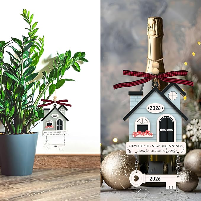 New Home Ornament 2026 - Housewarming Gifts for New House, First New Home Warming Gift Ideas for Couple - House Ornaments for Newhouse Owners Ideas - First Christmas 2026