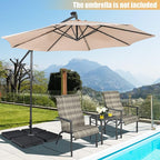 Tangkula 4Pcs 13L 220 lbs Cantilever Offset Patio Umbrella Base, Water & Sand Filled Heavy Duty Outdoor Umbrella Base, Square Umbrella Base Plate Set with Easy-Fill Spouts, Black