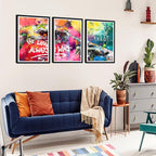 Novatique Graffiti Wall Art for Living Room Banksy Wall Art Decor Hand of God Art Print Graffiti Pictures for Bedroom Office Ready to Hang,16" x 24" x 3Pcs