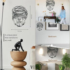 Overthinking Man Metal Wall Decor, Abstract Geometric Face Sculpture, Modern Line Art for Living Room, Office, Bedroom, and Contemporary Home Decor , Unique, Thought-Provoking Artwork for Minimalist Interiors (24 x 18 inches)