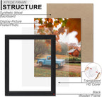 KTKDE 8x10 Picture Frame Set of 3,black Wooden frames, Vertical & Horizontal Wall Hanging for Wall or Tapletop Display,Studio Gallery Photo Frame for Photos, Posters & Art Prints