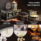 Vanilla Candle with Cinnamon Strong Scented Soy Candel Clean Non Toxic Velas Aromáticas for Women Gift for Fall Christmas Holidays Pack of 3 5Oz Decorative Tin Jars with Lids