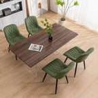 YOUNUOKE Dining Chairs Set of 2 Mid Century Modern Kitchen Chair Comfortable Upholstered Faux Leather Dinner Chairs for Kitchen Dining Room, Olive
