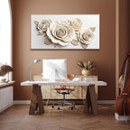 Canvas Art Wall Decor Print Paintings White Flower Wall Art Prints Pictures Decor Ready To Hang Pictures For Bedroom Bathroom And Office Kitchen Home Wall Decor Artwork 20"×40" With Framed