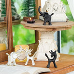 Sungmor Set of 2 Cast Iron Elephant & Unicorn Figurines - Rustic White Animal Sculptures for Shelf, Desk, or Entryway - Heavyweight Decorative Mini Cute Statues - Whimsical Vintage Home Décor