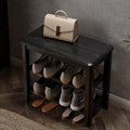 AQIMUELE Wood Shoe Rack Bench for Entryway, 2 Tier Shoe Rack for Front Door Entrance, Shoe Bench with Shoe Storage for Entryway, Bedroom, 23.6"