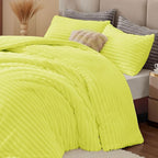 BEDELITE Fleece Queen Comforter Set -Super Soft & Warm Fluffy Charlock Bedding, Luxury Fuzzy Heavy Bed Set for Winter with 2 Pillow Cases