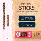 Sagrada Madre 9 pcs Wildly Harvested - Rose & Olibanum/Frankincense Incense Sticks, 7" Long - Thick Aromatic Incense Sticks (45-55 min Burning Time) to Neutralize Negative Energies & Harmonizing Space