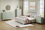 GarveeHome Green Dresser, Modern 6 Drawer Dresser for Bedroom with Gold Handle and Large Drawer, Wood Double Chest of Drawers and Storage Organizer for Living Room, Hallway, Entryway