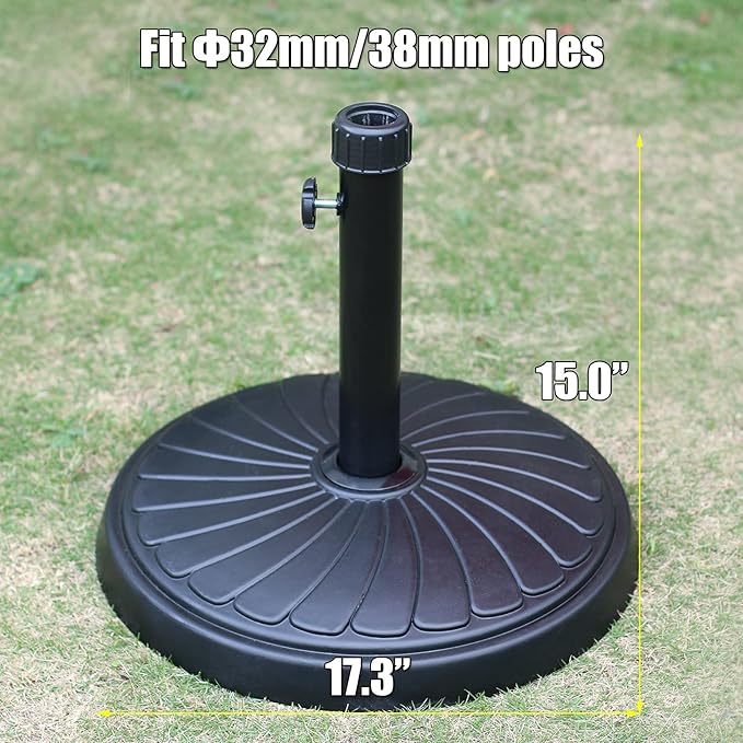 Orgrimmar 22lbs Umbrella Base Heavy Duty Outdoor Living Round Antiqued Patio Market Umbrella Base