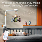 Tumama Baby Crib Mobile with Projection Night Light, Music and White Noise, Soft Plush Mirror Hanging Toys, Mute Spin Motor Nursery Toys for Infant 0-3, 6-9 Month Newborn Xmas Gift (Clouds)