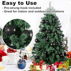 Black 3.2" Large Christmas Balls - Christmas Tree Decoration Ornaments Shatterproof Hanging Balls for Birthday Halloween Holiday Wedding Decorations Set of 18pcs