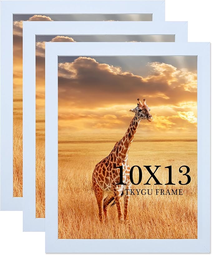 10x13 Picture Frame Set of 3,Wooden Frame white 10x13 Wall Gallery Poster Photo frame with Durable Shatter Resistant Plexiglass for Wall Mounting best gift