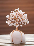 Rose Quartz Crystal Tree with Rose Quartz Stone Base Tree of Life Decor for Bedroom, Birthday Gifts for Women, Sister Gift, Birthday Gifts for Mom, Cute Home Decor Pink Housewarming Present