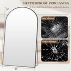 Suidia Arched Full Length Mirror, 76"x44" Floor Mirror Freestanding, Floor Standing Full Body Mirror with Stand for Bedroom, Hanging Leaning Mounted for Living Room Cloakroom, Black