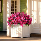 Faux Bougainvillea Artificial Flowers for Outdoors Spring Decor, UV Resistant Outdoor Fake Plants 4 Bundles Realistic Silk Bougainvillea Flowers for Outdoor Porch Patio Window Planter Garden Home