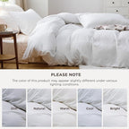 Bedsure Duvet Cover Queen Size Only - Prewashed Cotton-Like Polyester Extra Soft All Season Bedding, Includes 1 Duvet Cover 90x90 Inches with Zipper Closure, White, Comforter Not Included