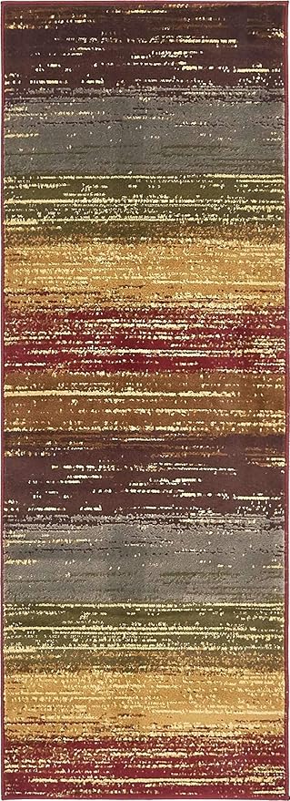 Unique Loom Barista Collection Area Rug - Mundo Nova (2' 2" x 6' 1" Runner, Beige/ Blue)